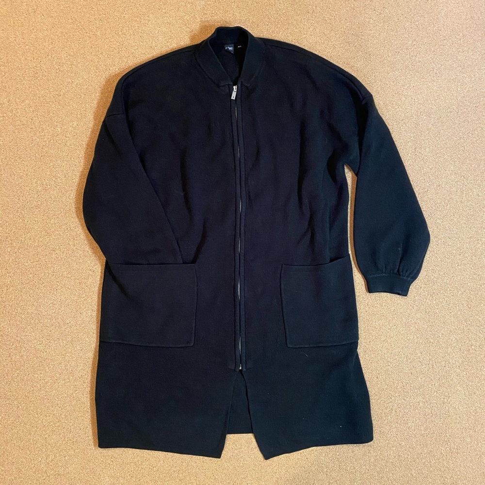 Long zip up sweater, size medium